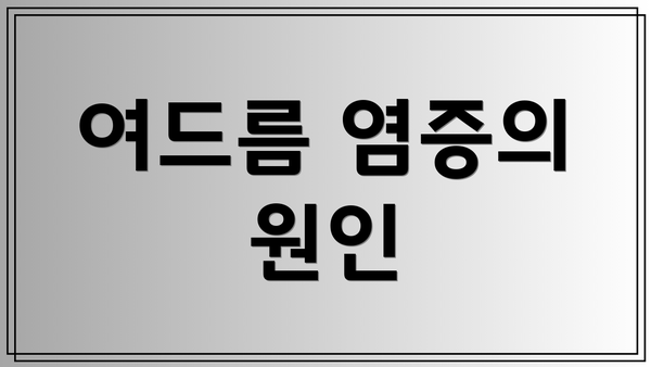 여드름 염증의 원인