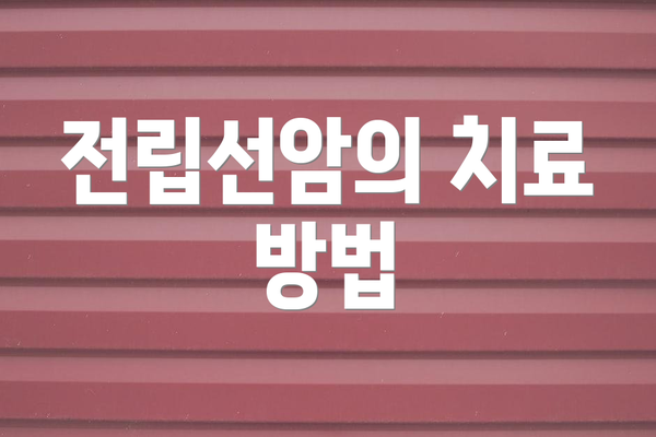 전립선암의 치료 방법