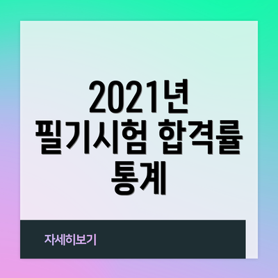 2021년 필기시험 합격률 통계