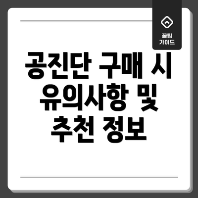 공진단 구매 시 유의사항 및 추천 정보