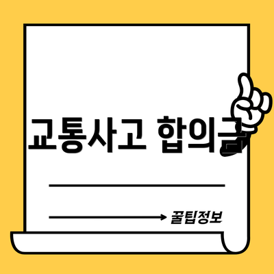 교통사고 합의금