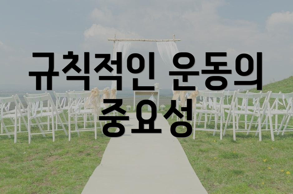 규칙적인 운동의 중요성