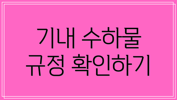 기내 수하물 규정 확인하기