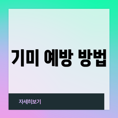 기미 예방 방법
