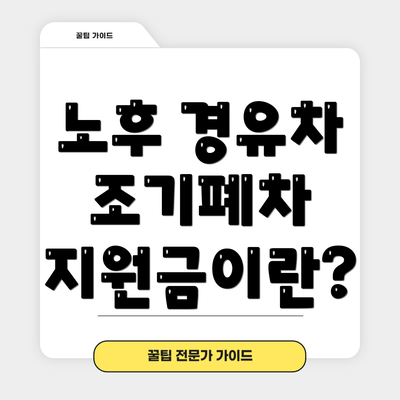 노후 경유차 조기폐차 지원금이란?