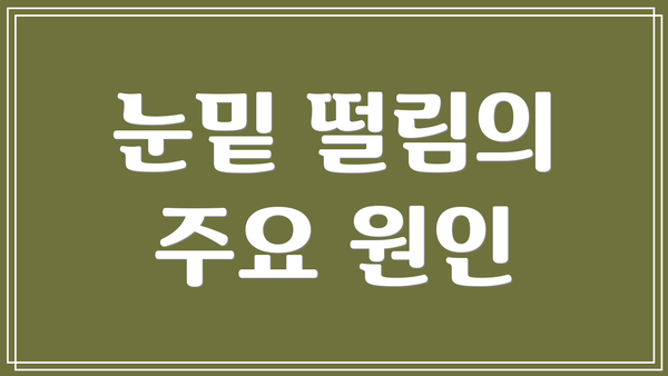 눈밑 떨림의 주요 원인