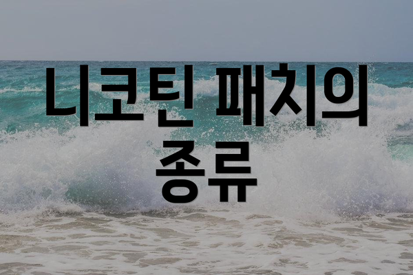 니코틴 패치의 종류