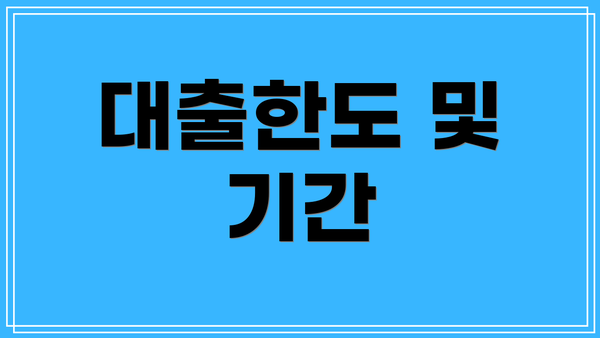 대출한도 및 기간