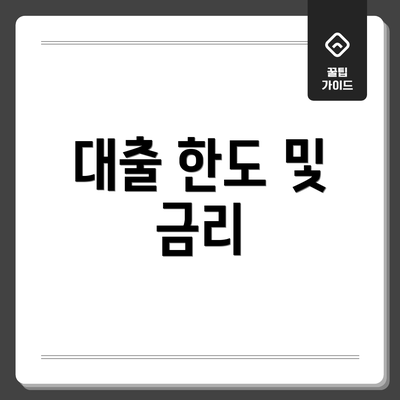 대출 한도 및 금리