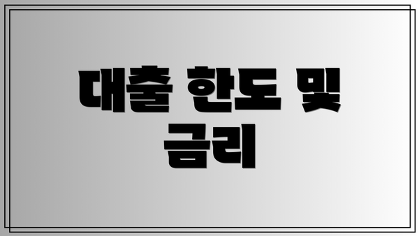 대출 한도 및 금리