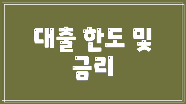 대출 한도 및 금리