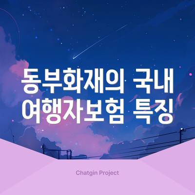 동부화재의 국내 여행자보험 특징