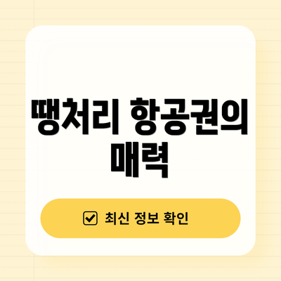 땡처리 항공권의 매력