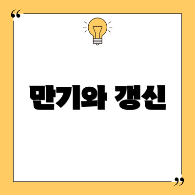 만기와 갱신