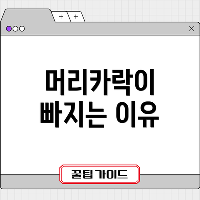 머리카락이 빠지는 이유