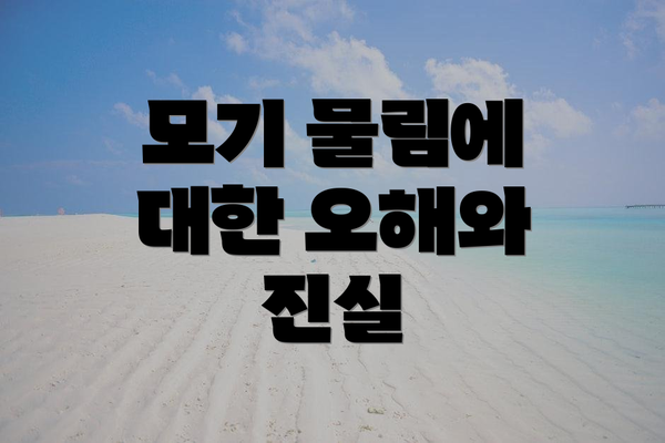 모기 물림에 대한 오해와 진실