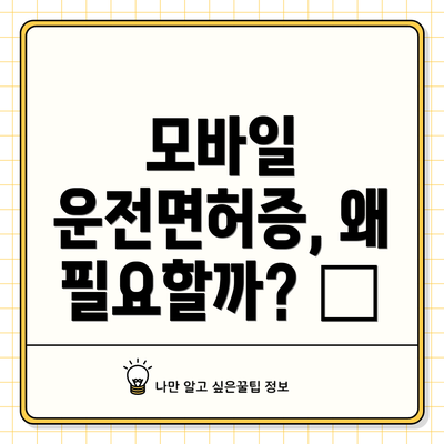 모바일 운전면허증, 왜 필요할까? 🤔