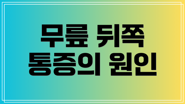 무릎 뒤쪽 통증의 원인