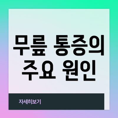 무릎 통증의 주요 원인