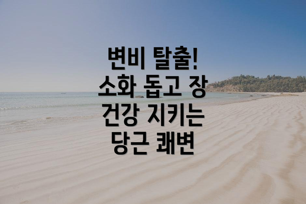 변비 탈출! 소화 돕고 장 건강 지키는 당근 쾌변