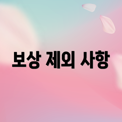 보상 제외 사항