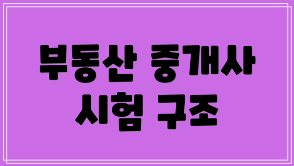 부동산 중개사 시험 구조