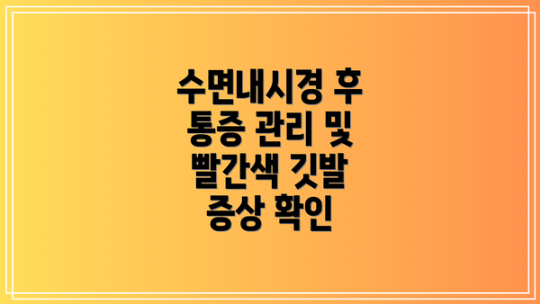 수면내시경 후 통증 관리 및 빨간색 깃발 증상 확인