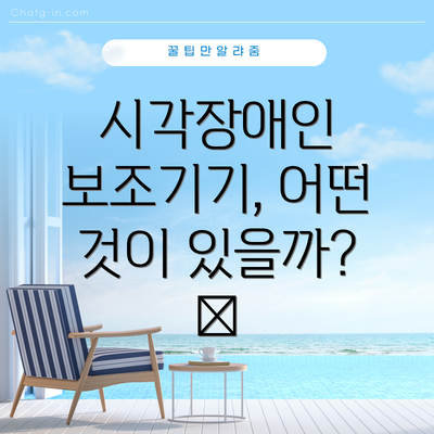 시각장애인 보조기기, 어떤 것이 있을까? 👓