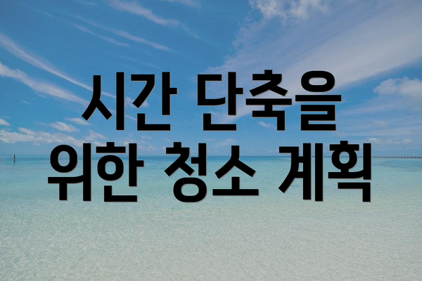 시간 단축을 위한 청소 계획