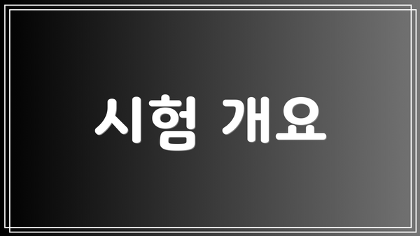 시험 개요