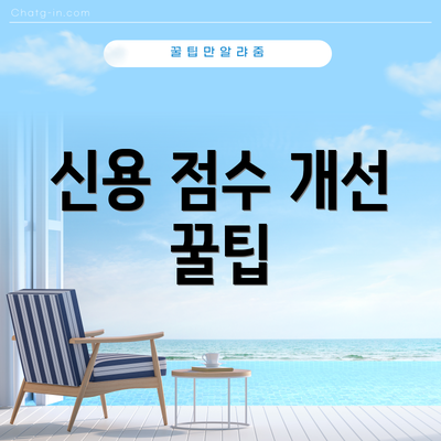 신용 점수 개선 꿀팁