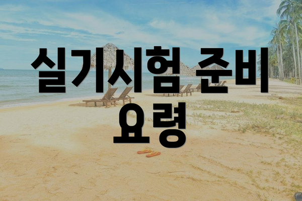 실기시험 준비 요령