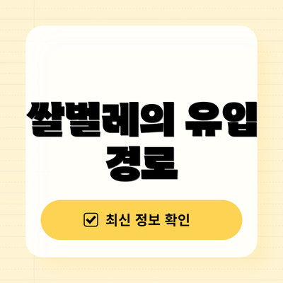 쌀벌레의 유입 경로