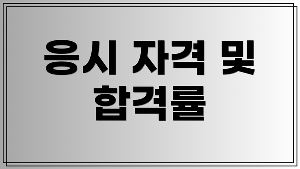 응시 자격 및 합격률