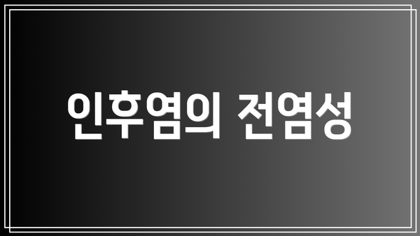 인후염의 전염성