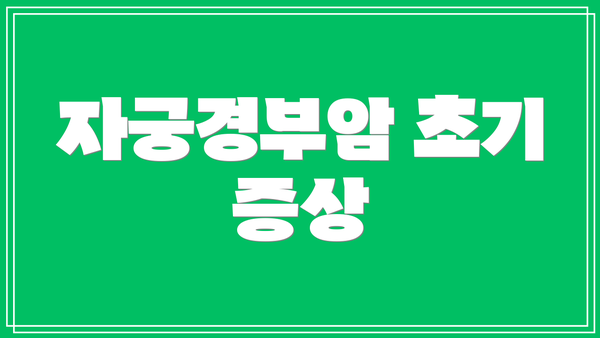 자궁경부암 초기 증상