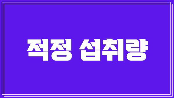 적정 섭취량