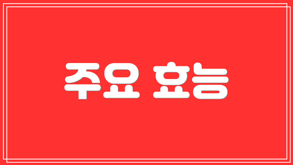 주요 효능