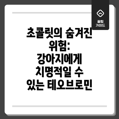 초콜릿의 숨겨진 위험: 강아지에게 치명적일 수 있는 테오브로민