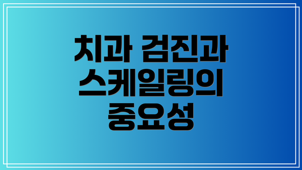 치과 검진과 스케일링의 중요성