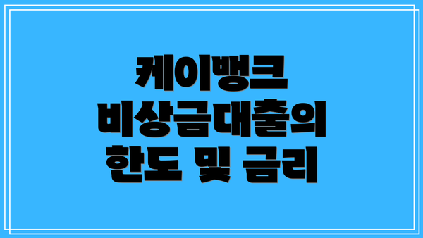 케이뱅크 비상금대출의 한도 및 금리