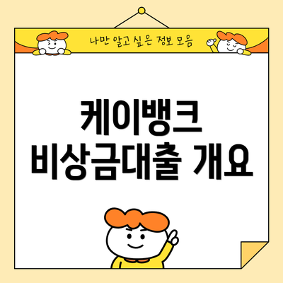 케이뱅크 비상금대출 개요