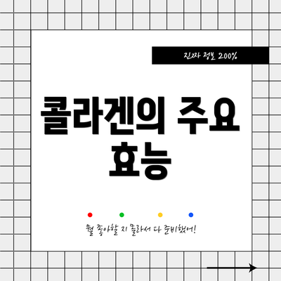 콜라겐의 주요 효능