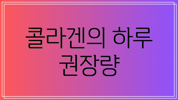 콜라겐의 하루 권장량