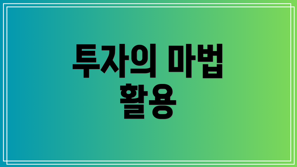 투자의 마법 활용