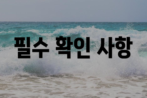필수 확인 사항