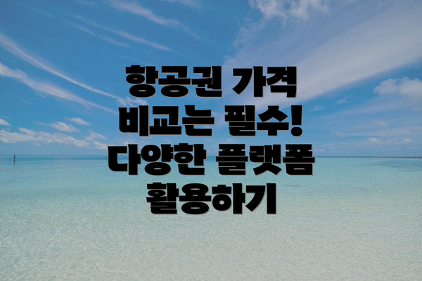 항공권 가격 비교는 필수! 다양한 플랫폼 활용하기