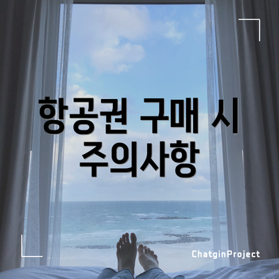 항공권 구매 시 주의사항