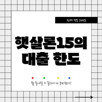 햇살론15의 대출 한도