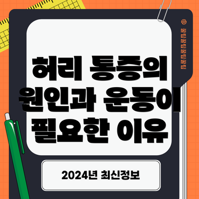 허리 통증의 원인과 운동이 필요한 이유